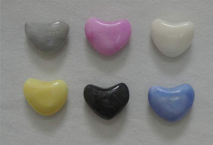 Stone heart Natural color marble heart  small size